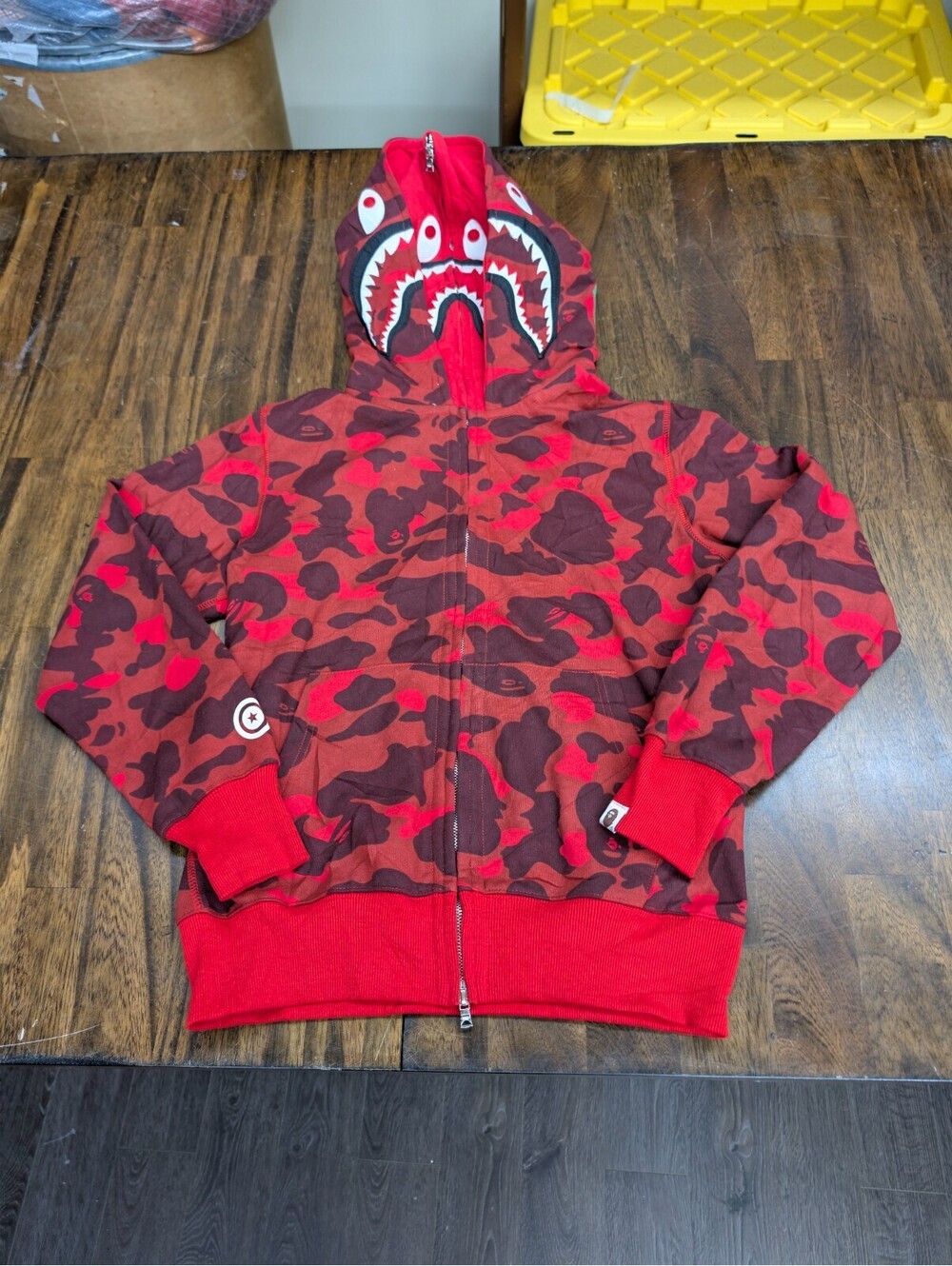 Bape Shark Full Zip Hoodie Sweatshirt Red Size M Japan
